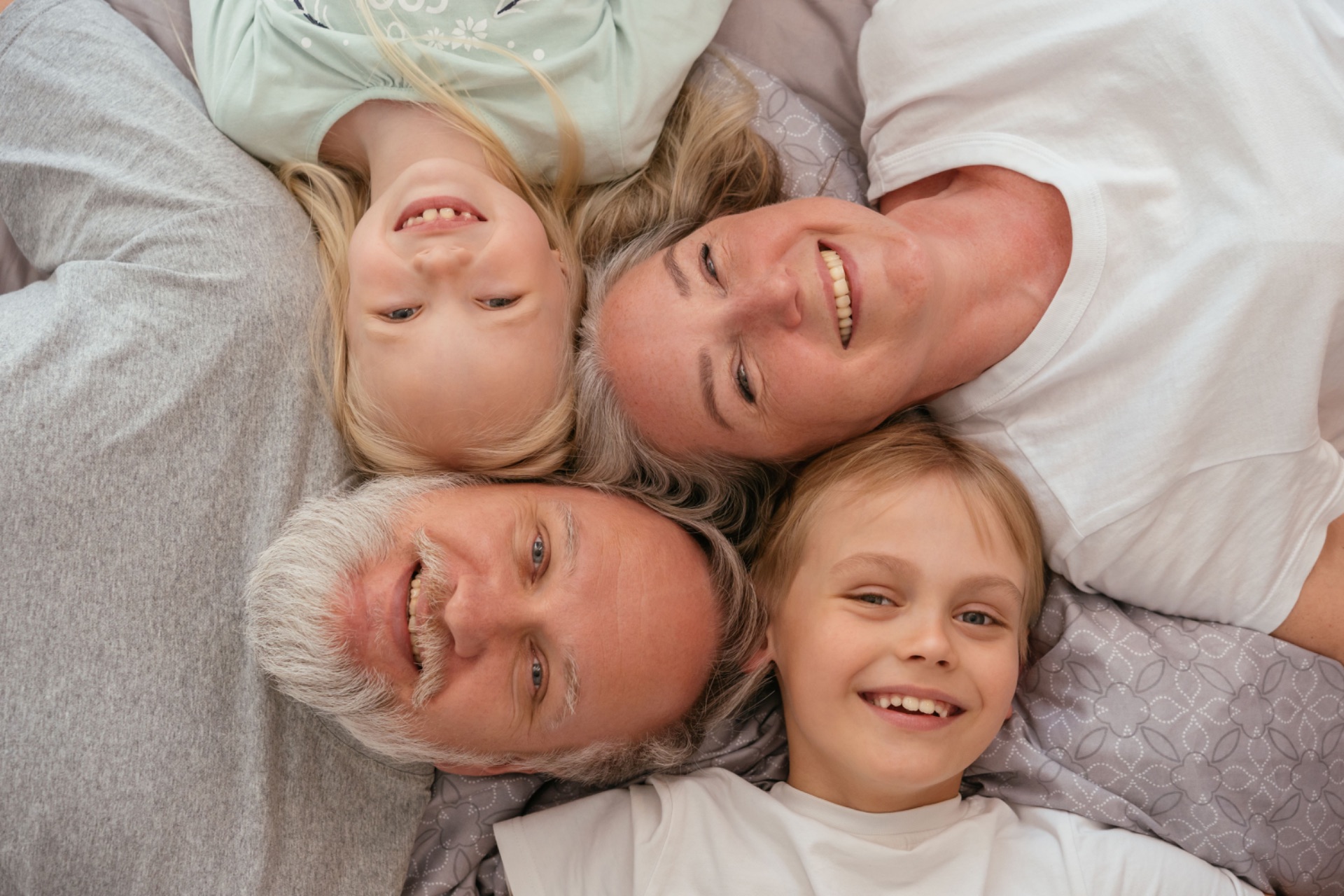 Happy family relaxing at home